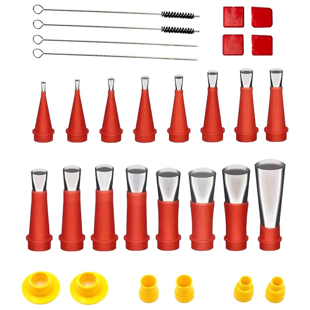 22Pcs Caulking Tips Caulking Nozzles 16 Piece Rubber Nozzle Tool with Removable Base Caulking Nozzle Applicator Finishing Tool