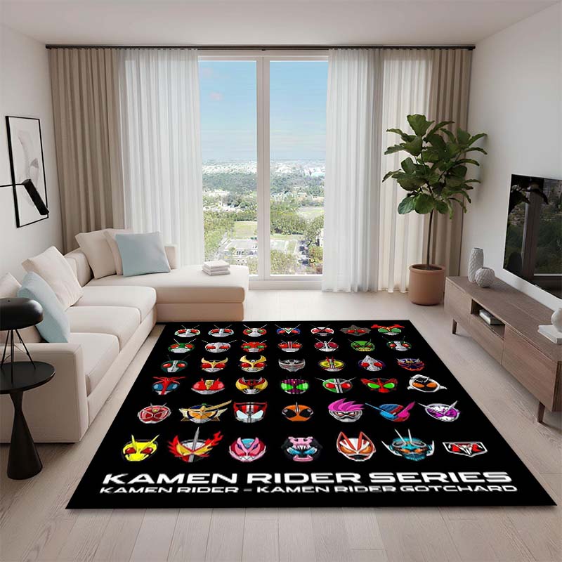 3D Printed Kamen Rider Rug, Suitable for Living Room, Bedroom, Table, Kitchen Doorway, Children's Non-slip Floor Mat.