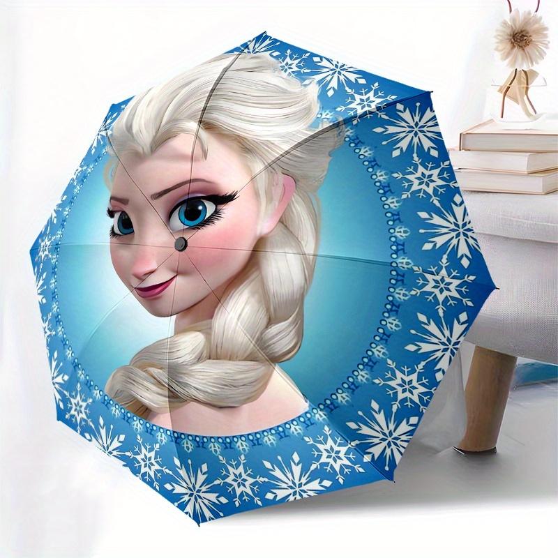 Elsa,Frozen Automatic Opening and Closing Fashion Umbrella - 8-rib Folding Design, Lightweight and Portable, Suitable for Daily Business Use