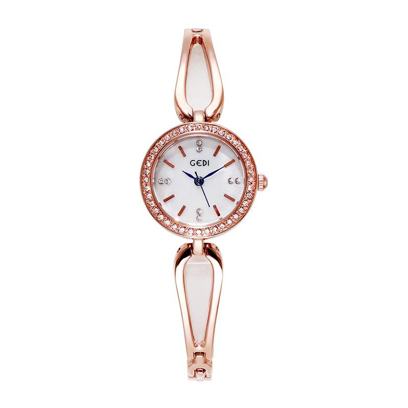 Light Luxury Diamond-Encrusted Student Watch Versatile Fashion Waterproof Alloy Watch Women'S Bracelet Quartz Watch