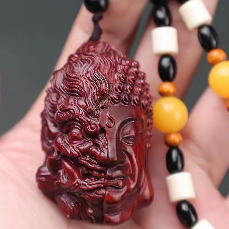 Rosenholz Pixiu Reichtumsanhänger - Nashornhorn-Design