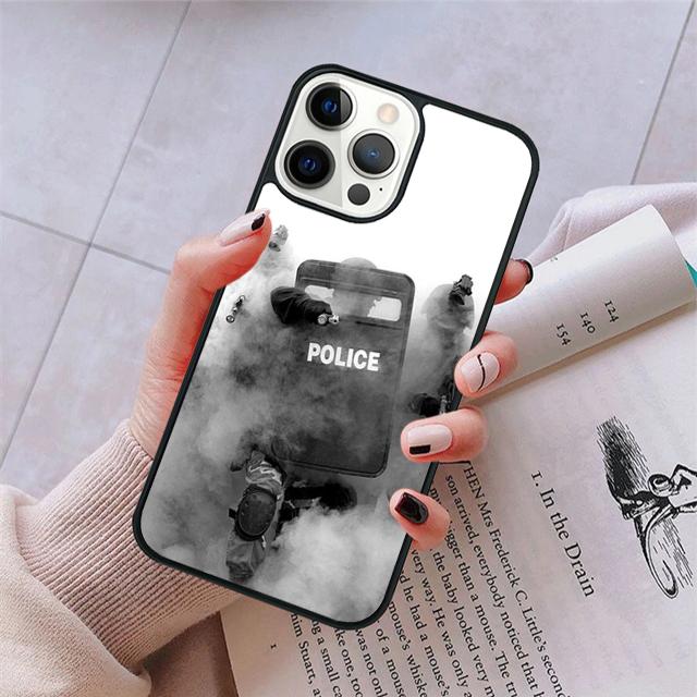 Police Phone Case For iPhone 17 Air 15 16 11 12 13 14 Pro Max Cover For iPhone 17 Air Max Plus Coque Fundas Shell
