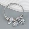 Womens Geometric Heart Charm Bracelet Alloy Jewelry With Rhinestone Accents Ins Style Personalized Gift