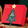 Boîte Cadeau de Noël Veille de Noël Boîte Cadeau Rouge avec Motif d'Arbre Récipient d'Emballage pour Cadeaux pour Décoration de Fête