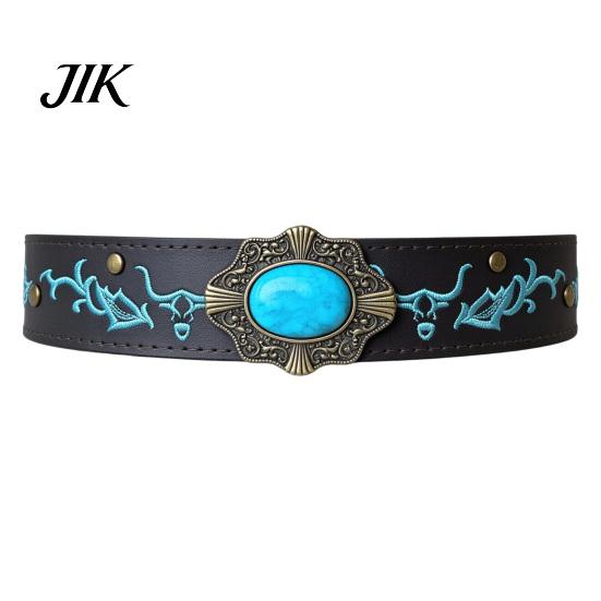 Boho Hat Accessories Ethnic Style Cowboy Band, Durable PU Leather Embroidered Embroidery Strap Strap, Adjustable Decorative Belt for Wide Brim