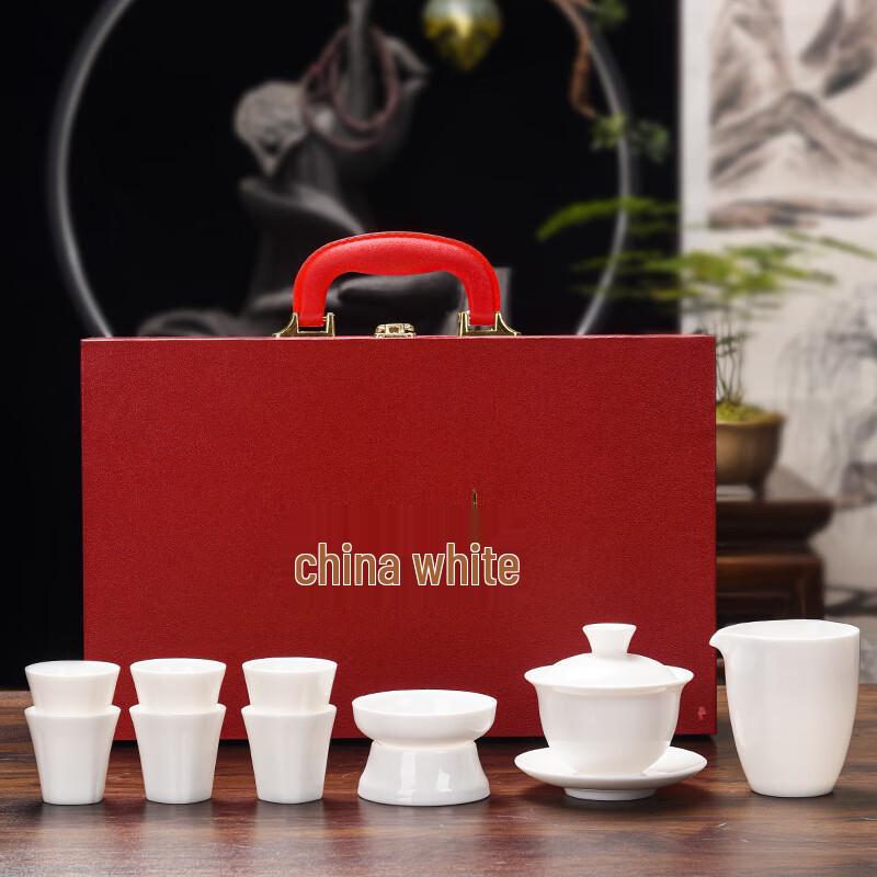 Yuzhu Xun Suet Jade White Porcelain Tea Set