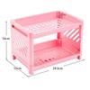 Minimalist Pp Desktop Double Layer Storage Rack Rectangular Organizing Student Desk Office Cosmetics Stationery Storage Shelf