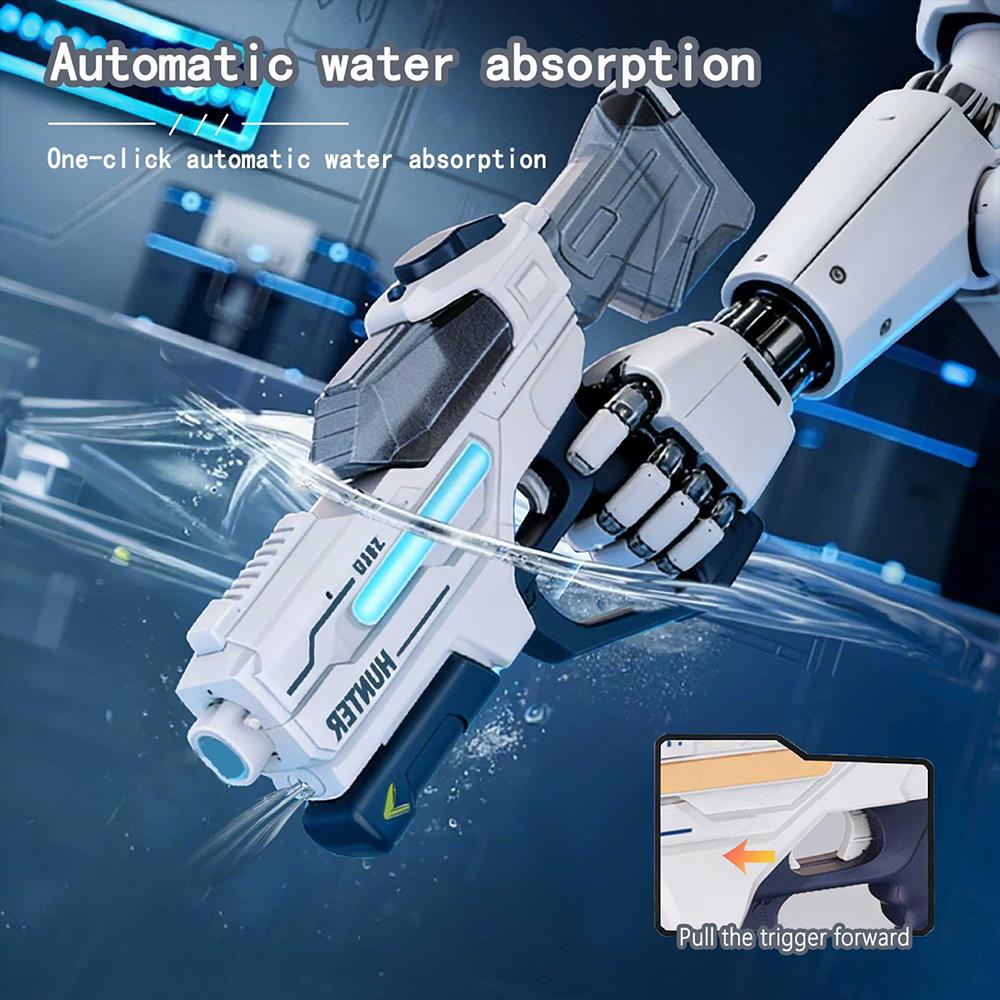 Big Automatic Water Gun Rechargeable High Pressure 12M Long Range Double Nozzle Pistol for Beach Pool Kids Adults Water Toys