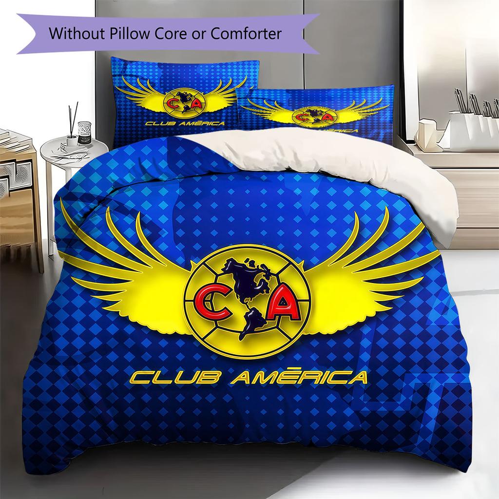 Club America Pattern Bedding,Quilt Set Quilt Cover Pillowcase Home Birthday Gift(1 * Duvet Cover + 2 * Pillowcase, Without Core)