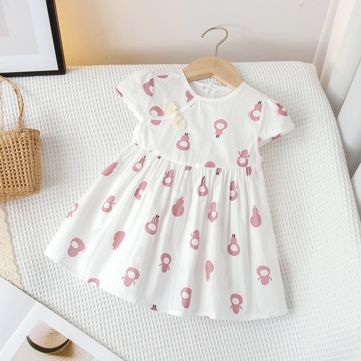 Girls Summer Sleeveless Dress With 3D Flowers Stylish Casual Vest Dress For Kids 80cm
