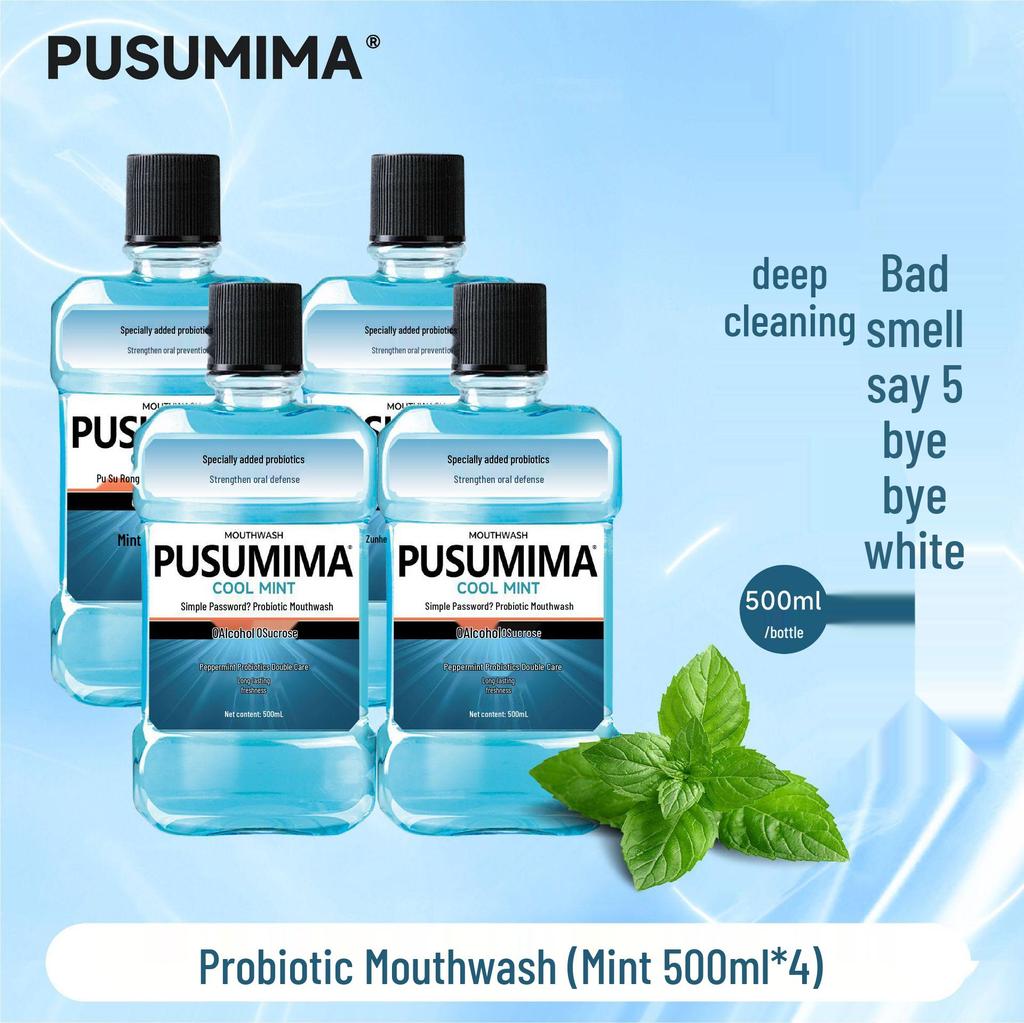 Minty Probiotic Antibacterial Mouthwash: Fresh Breath, Long-Lasting, Sugar-Free, Portable.