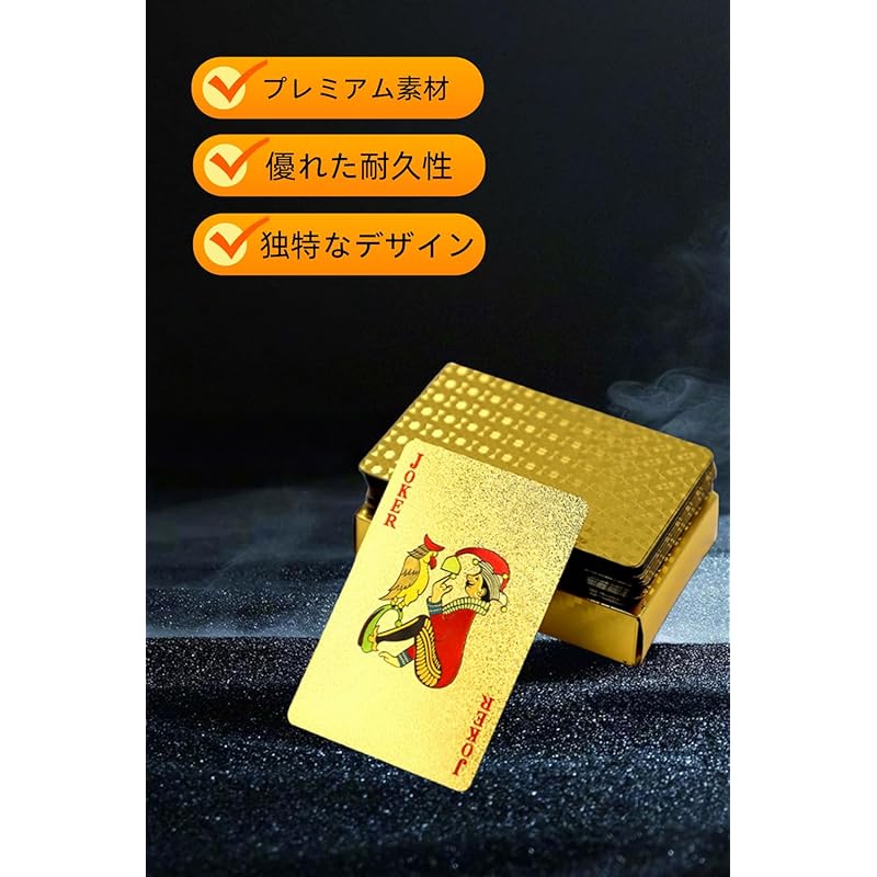 YFFSFDC 54 Waterproof Plastic Playing Cards, Made of PVC, Waterproof and Durable, Overflowing with Gold, Gorgeous, Shiny, Fade-Resistant, and