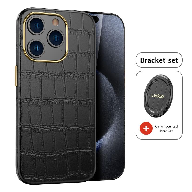 Genuine Cowhide Leather for Magsafe Phone Case for iPhone 15 14 Pro Max 15Pro 14Pro Full Protection Magnetic Back Cover
