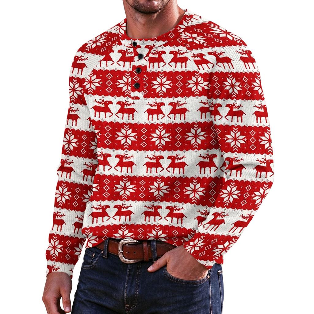 Men's Christmas Print Sweater for Holiday Party and Winter Wear