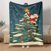 1Pc Christmas Tree Santa Claus Blanket Soft And Comfortable Casual Warm Camping Travel Christmas Halloween Gift M921340