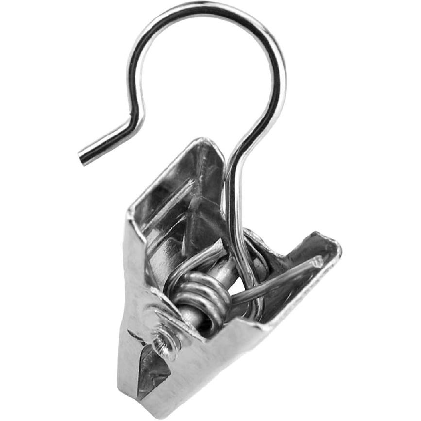 JANYUN 120 Pack Heavy-Duty Hook Clip Set Metal Curtain Clips for Curtain Photos Home Party Decoration Art Craft Display - Silver
