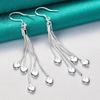 Women's Silver Multi-Layer Heart Earrings
