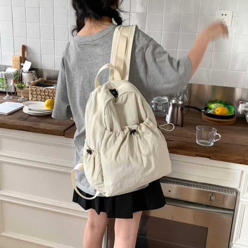 Fashion drawstring backpack New large-capacity commuter leisure backpack pleated student schoolbag