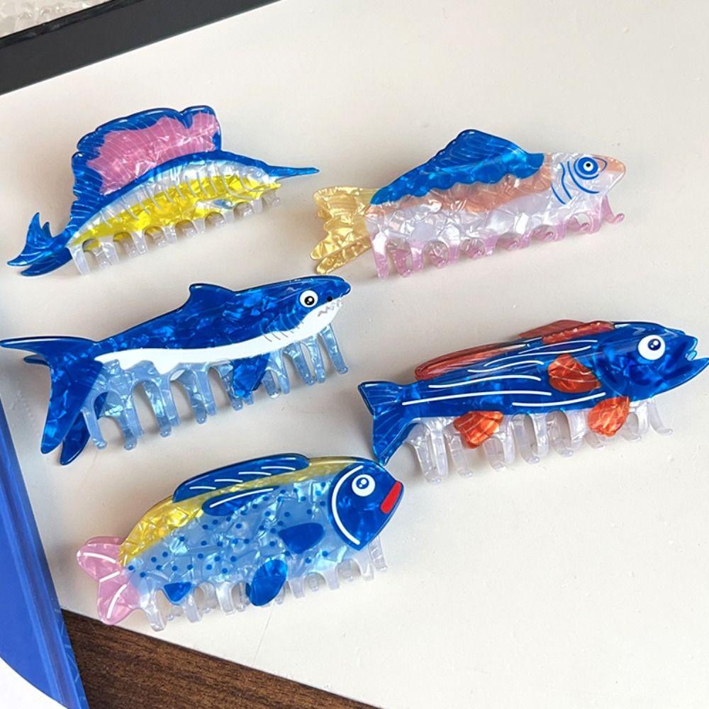 Goldfish Ocean Animal Hair Claw Hairpin Fish Grab Clip Fashion Marine Life Fish Hair Clip Vacation