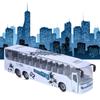1:50 Simulation Transit Bus Model Toy Alloy Pull Back Bus Toy With Light And Music For Children(White )