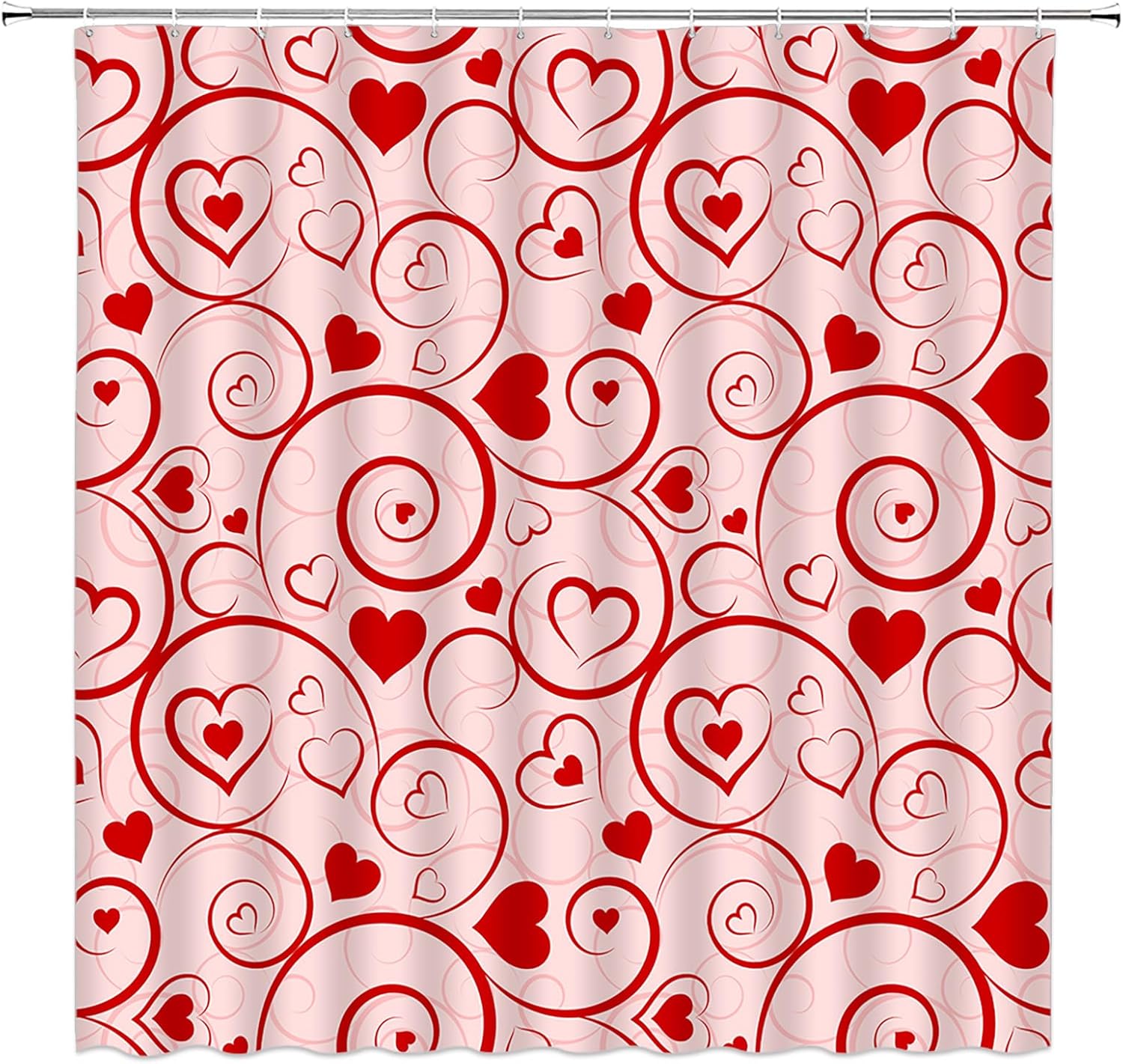 

Valentines Heart Shower Curtain,Black White Heart Modern Women Sweet Bathroom Home Curtain Decor With Hooks,70X70 Inch W60H190(CM)-1 Pcs