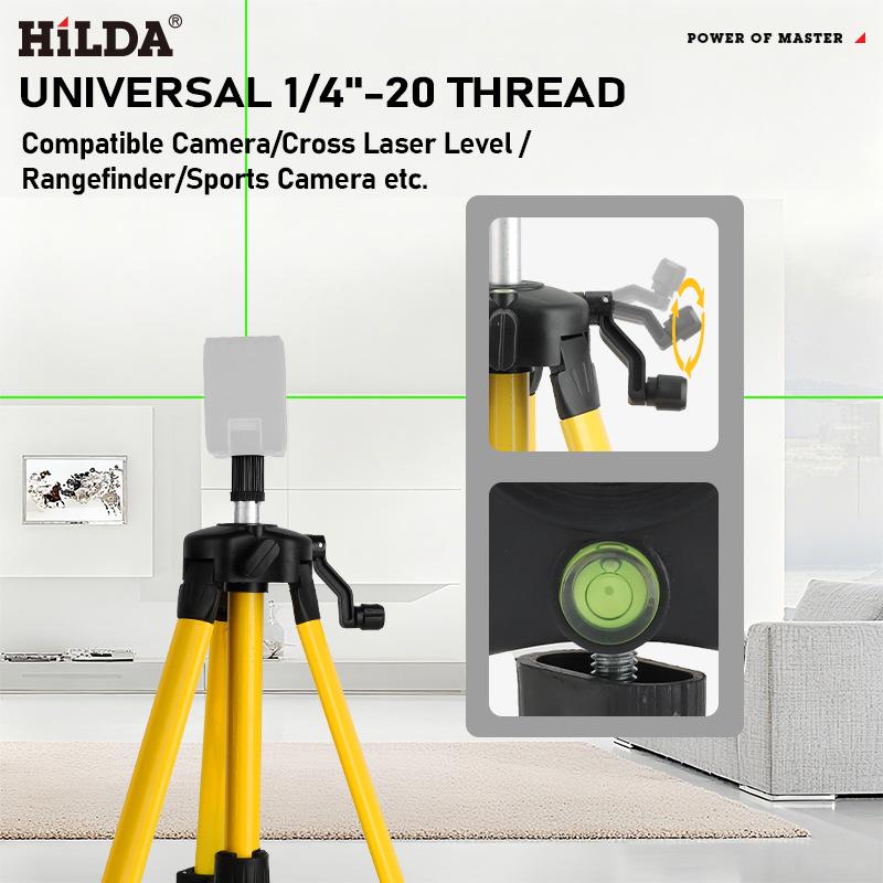 Livella Laser a Infrarossi con Treppiede da 1,2 m e Asta di Supporto Regolabile