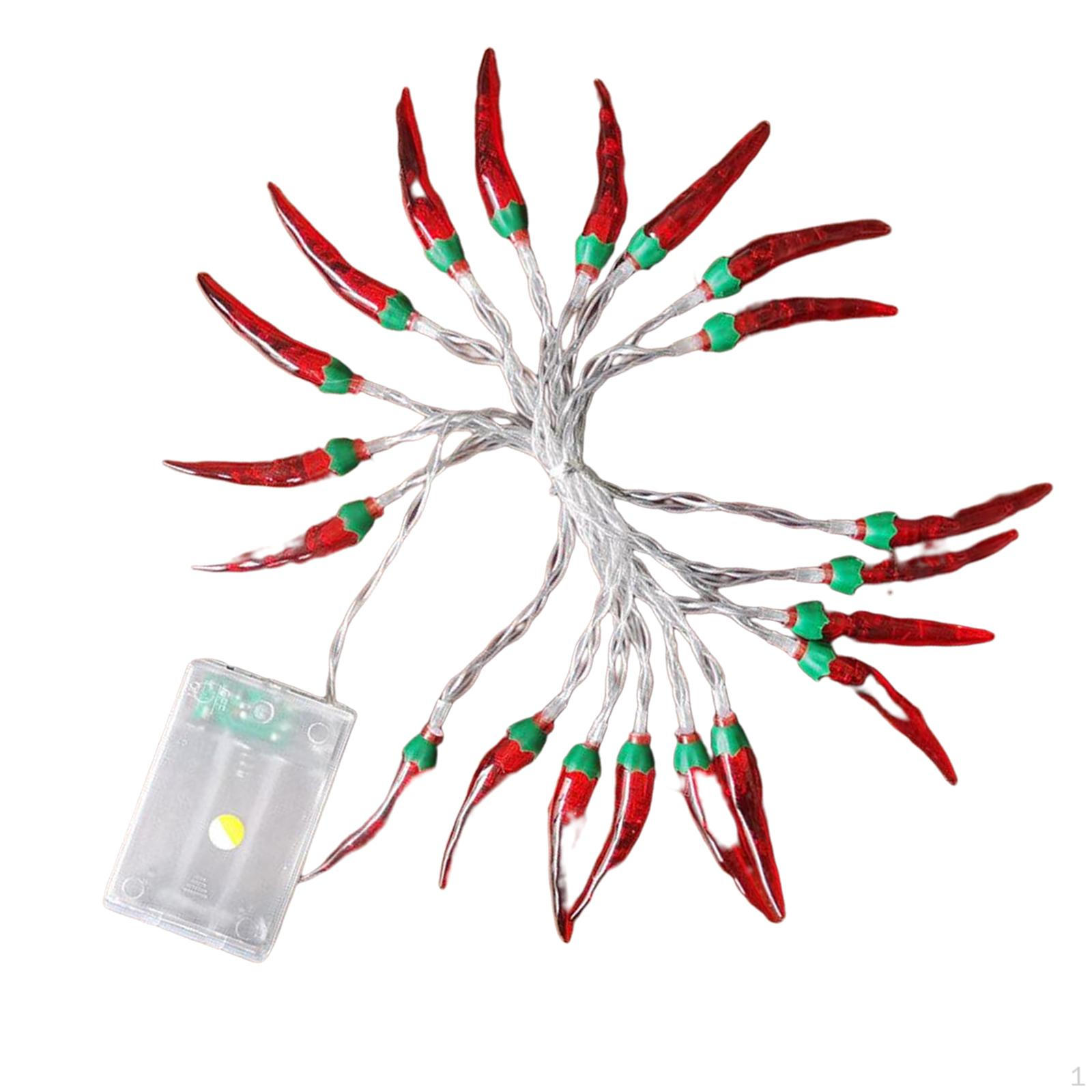 

Decorative DIY Accessories Arrangement Props Scenery Layout Chili Shape Lamp String for Indoor Party Red