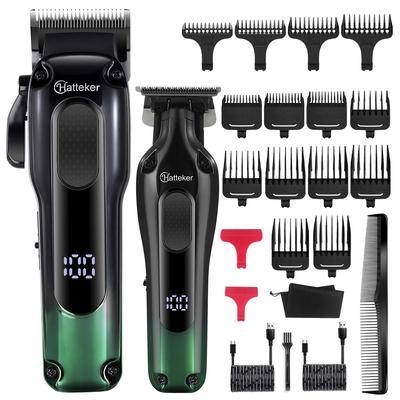 Juego de cortadora de cabello profesional, recortadora para uso doméstico, kit de cortadora de cabello recargable, recortadora de barba para hombres