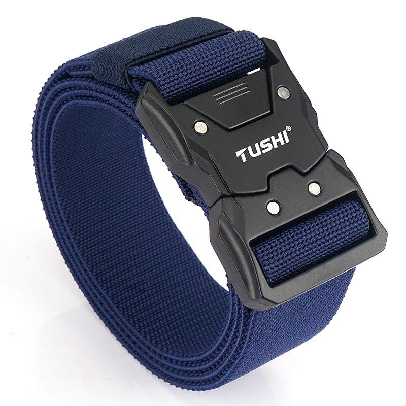 Men's Tactical Quick Release Elastic Stretch Belt for Casual Workwear and Outdoor Training