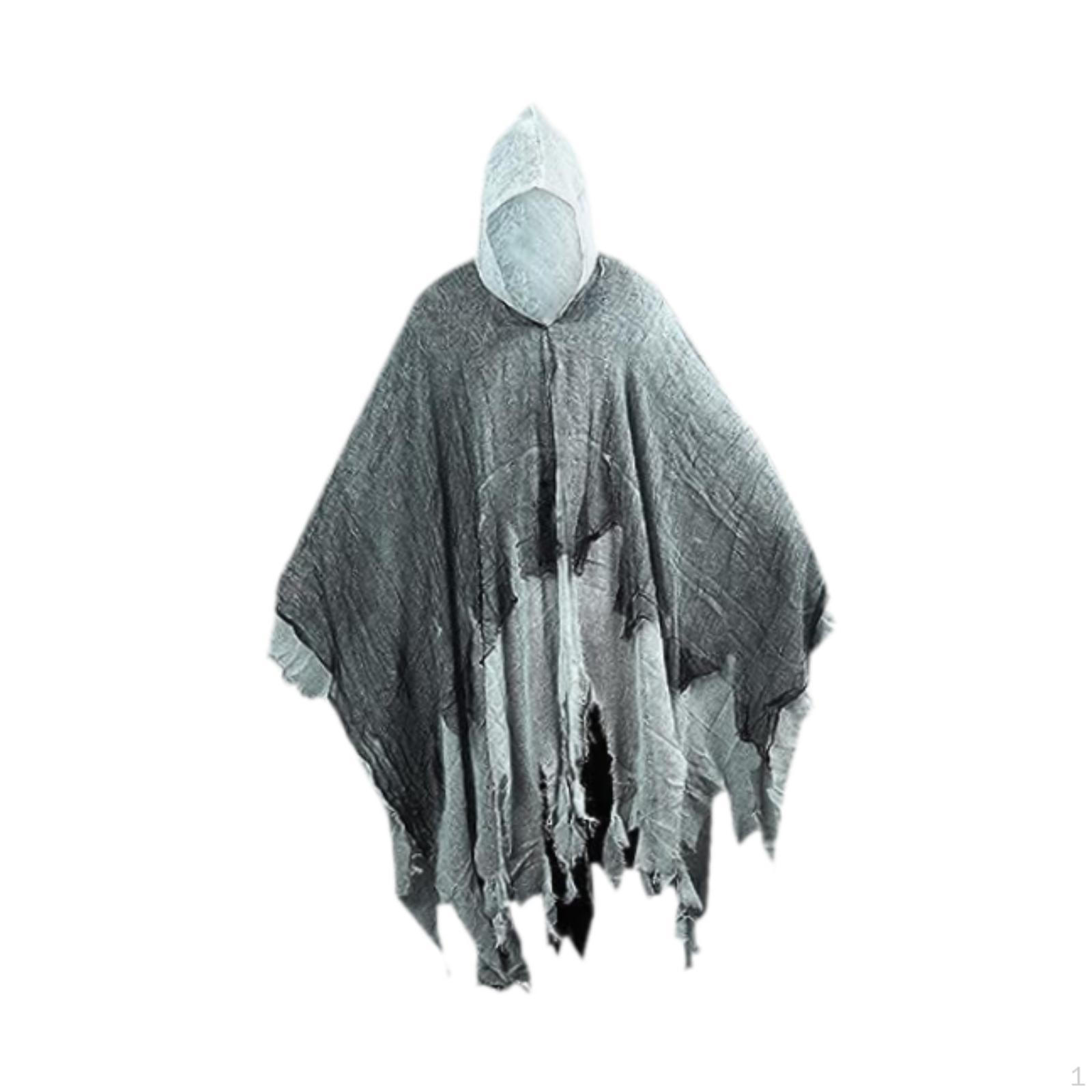 

Костюм с капюшоном и привидениями, мрачная накидка для вечеринки серый