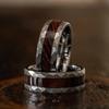8MM  Hammered Silver Color Men Stainless Steel Rings Koa Wood Rings for Men Wedding Band Jewelry Party Ring Dropping Ship