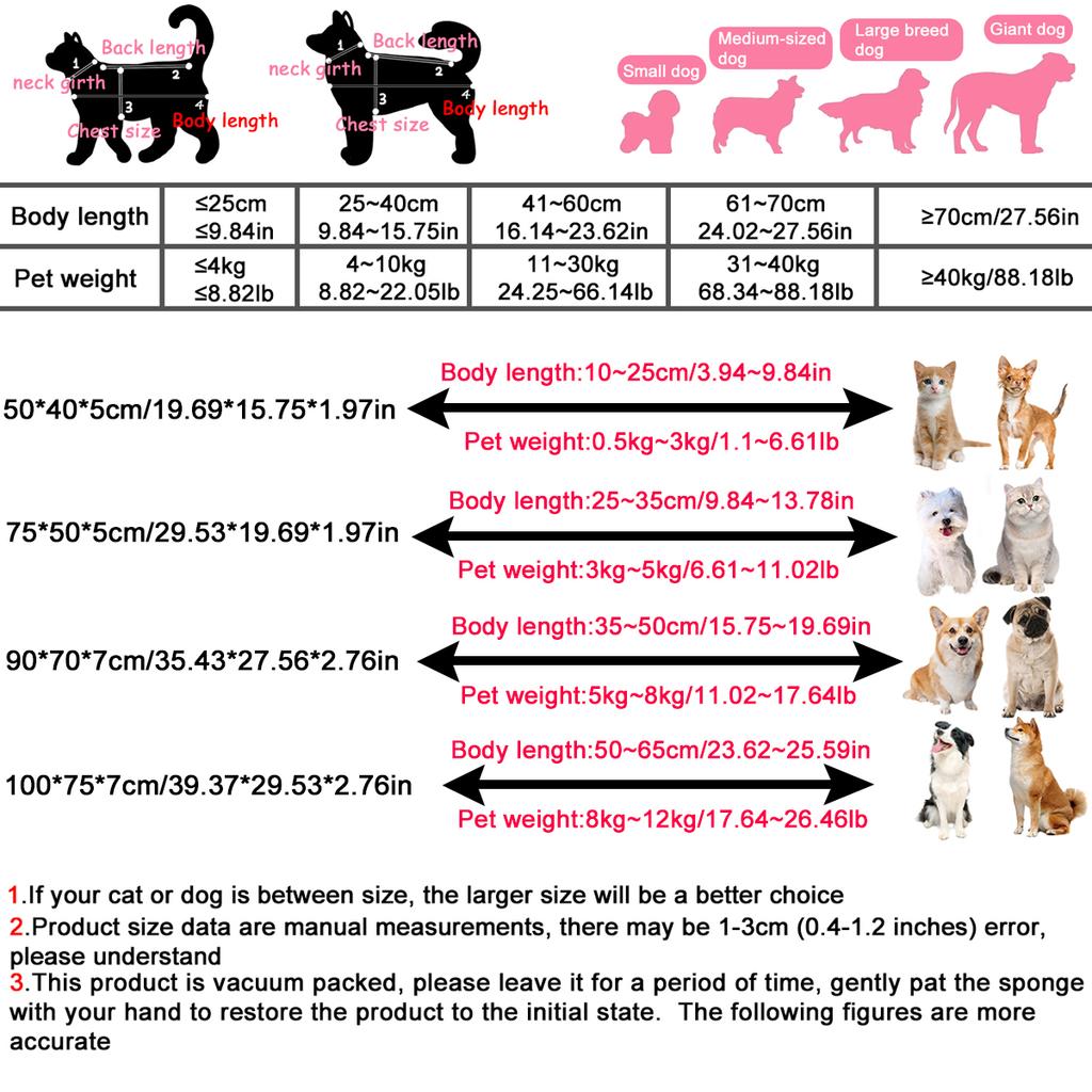 Double-sided Dog Bed for Large Dog Cushion Summer Cooling Dog Bed Winter Warm Cat Bed Detachable Cat Mat All Season Pet Bed