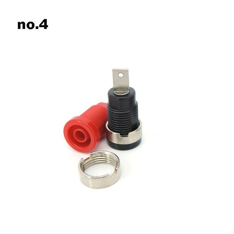 Nickel Plated Insulated Safety 4mm Banana Female Connector Jack Panel Mount Socket Binding Post nut Red+Black power plug