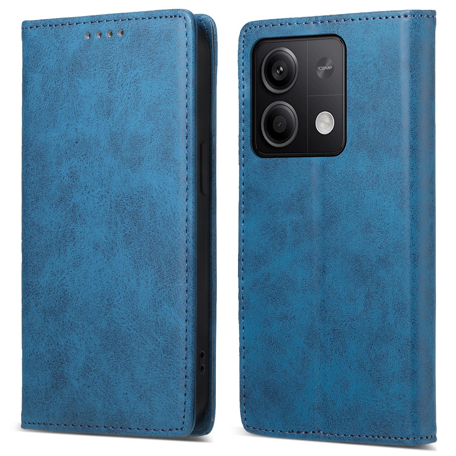 

DF-05 For Xiaomi Redmi Note 13 5G/Note 13 5G (China) Case Wallet Phone Cover Magnetic Closing Blue