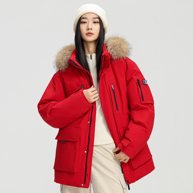 Men's Thickened Down Parka with Large Fur Collar - 2025 Winter Collection