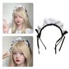 Ruffle Maid Headband Bowknot Ruffled Hair Hoop Maid Hairband Maid Cosplay Costume Accessory For Women Halloween Cosplay
