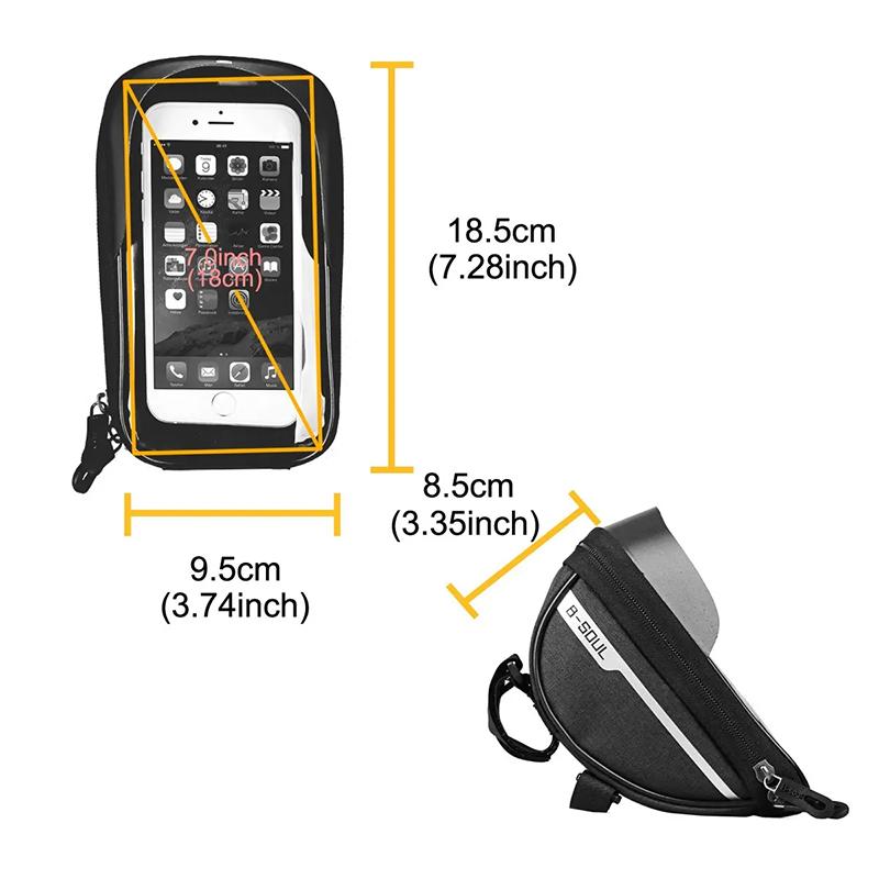Bicycle Bag 1L Frame Front Top Tube Bike Bag Handlebar Touch Screen Cycling Bag Phone Holder Bicycle Accessories