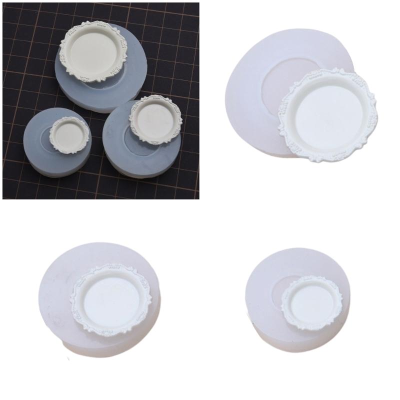 Mini Scene Plate Mold in Flexible Silicone, Ornate Edge Casting Mold for Resin Craft Projects and Display Pieces