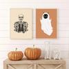 Funny Ghost Tooth Skull Ghost Wall Art Canvas Painting Autumn Halloween Pumpkin Decoration Posters Living Room Aesthetic Decor