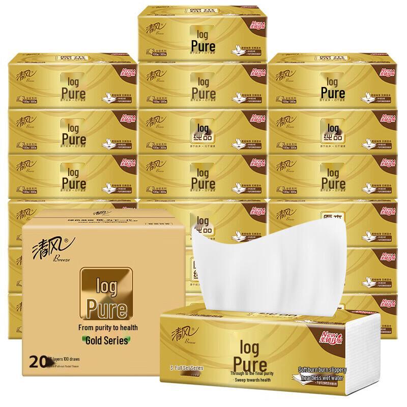 Qingfeng Gold Series 3-Ply Facial Tissues