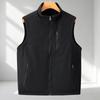 Men Reversible Vest Fleece Lined Waterproof Stand Collar Multi‑Pocket Zip Waistcoat
