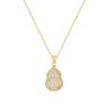 Jade Leaf Gourd Necklace - Elegant Gold Branch Design for Women, Versatile Clavicle Chain, Light Luxury Pendant
