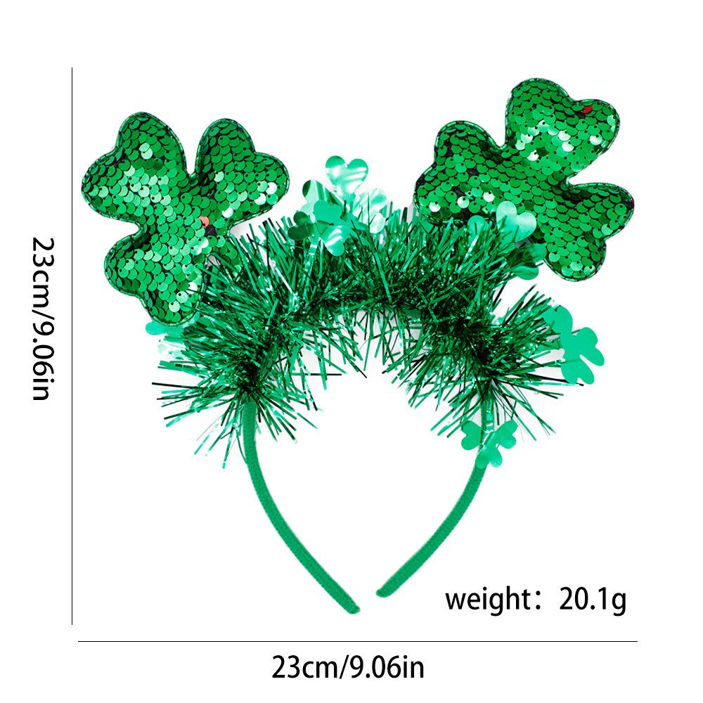 Cross-Border for St Patrick's Day Shamrock Irish Guardian Carnival Party Unisex Handmade Decorative Headband