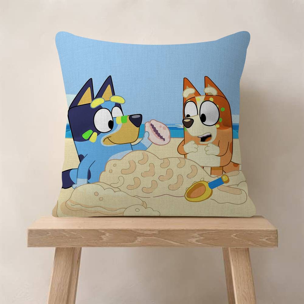 

Cute BBluey Cartoon Cool Pillow Cover For Bedroom Room And Living Room Sofa Decorative Cushion Cover 30x30 cm