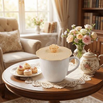 3PCS Heat-Resistant Silicone Flower Cup Lid Flexible Decorative Flower-Shaped Cup Covers Dust-Proof Mug Sealed Cap Fruit Juice