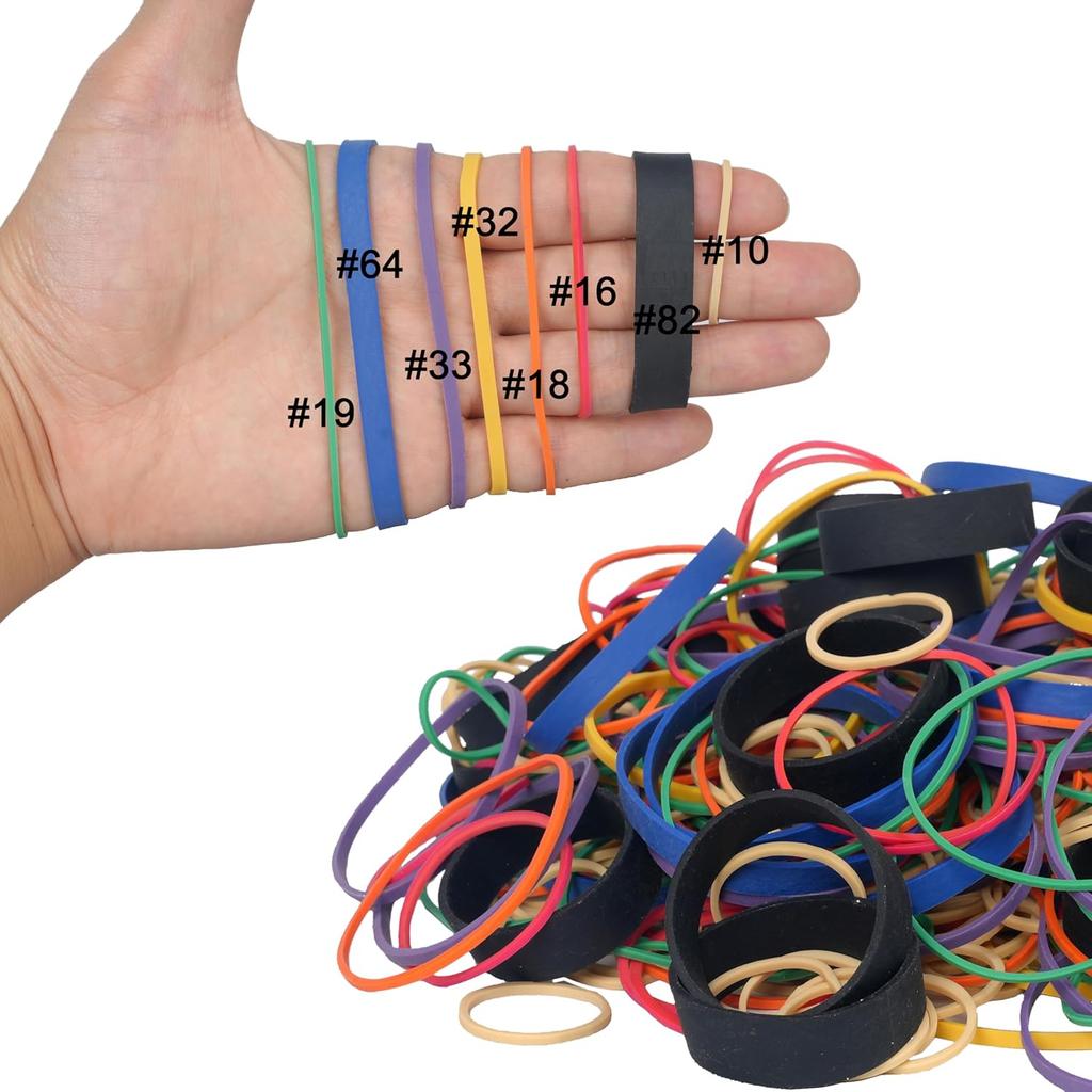 HAIDIBAO-Rubber Bands Assorted Sizes multicolor Elastic Rubber Bands Office Supplies 0.5lbs