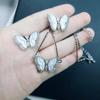 2024 Diamond-Studded Butterfly Pearl Stud Earrings & Sweater Chain for Women