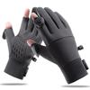 Men's Winter Windproof Waterproof Fingerless Touchscreen Cycling Gloves - Warm Fleece for Outdoor Sports