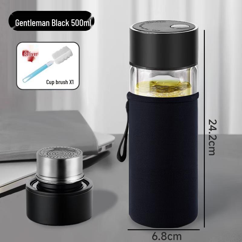 Morona Magnetic Tea Infuser Glass Mug with Insulated Sleeve