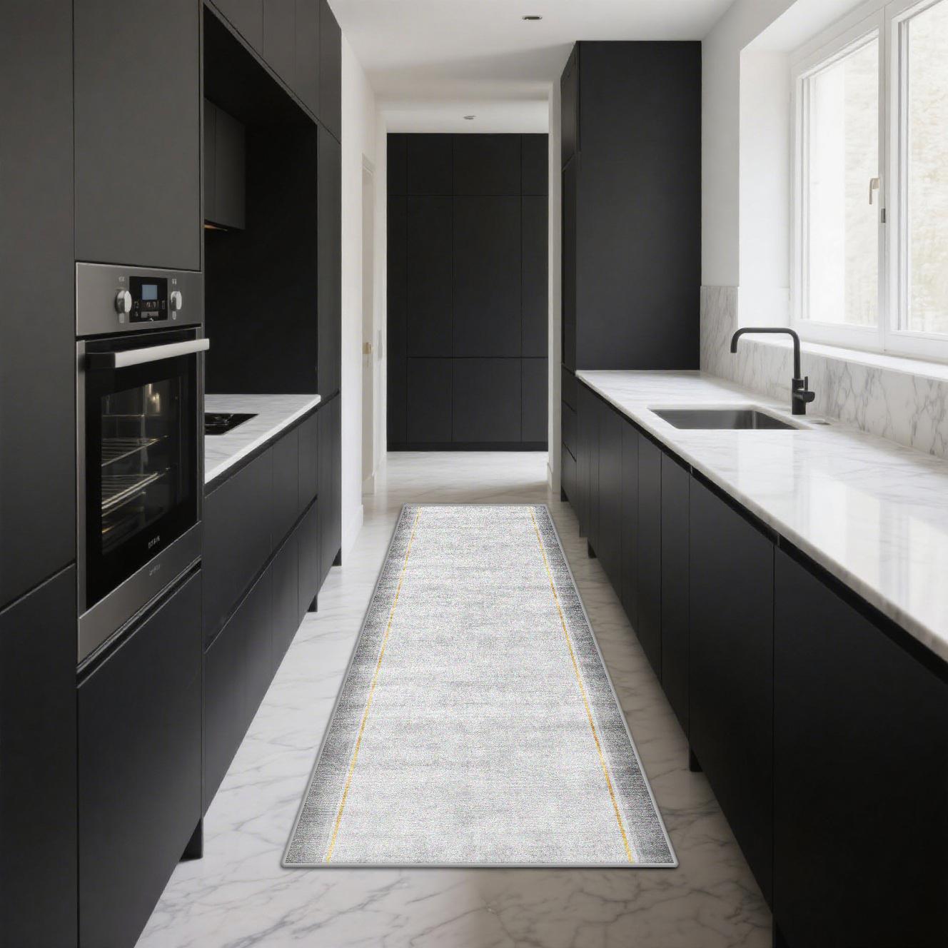 

Modern Style Kitchen Aisle Rug Decoration Home Living Room Antiskid Long Runner Carpets Easy Clean Corridor Passageway Foot Mat 1.9x6.5ft(60x200cm)